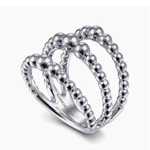 Gabriel & Co. Sterling Silver Bujukan 3 Row Ring.